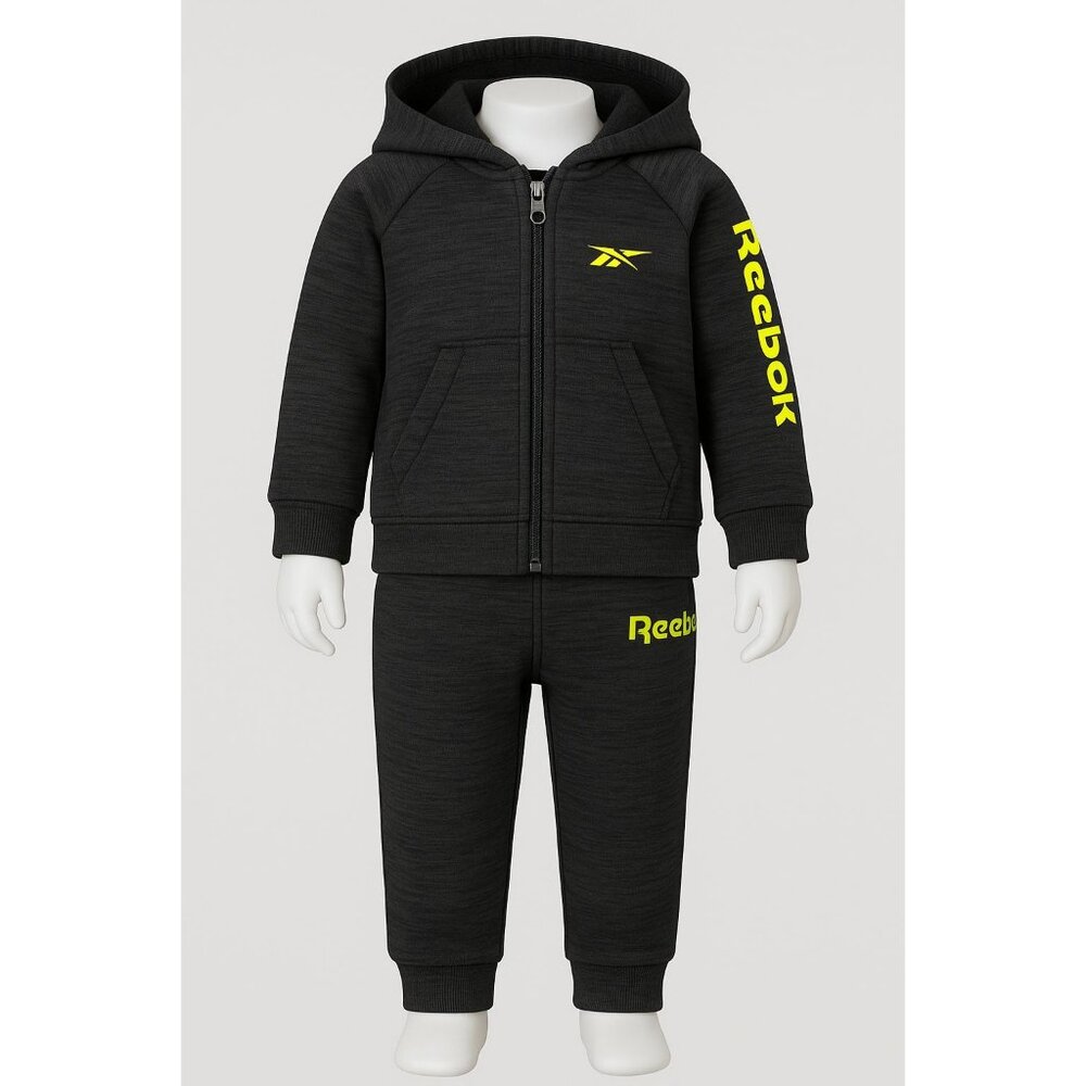 Reebok 2-Piece Hoodie & Jogger Set Black Straided